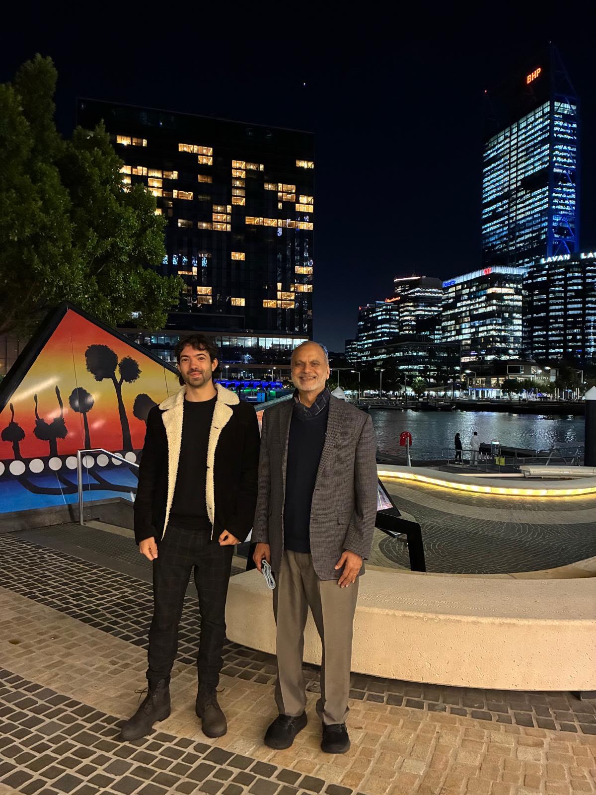 Dr. Valerio Falasca reconnecting with Professor Naresh Kumar at the RSC conference in Perth